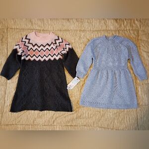 Bundle Of 2 Cat & Jack Toddler Girl Sweater Dresses Size 2T